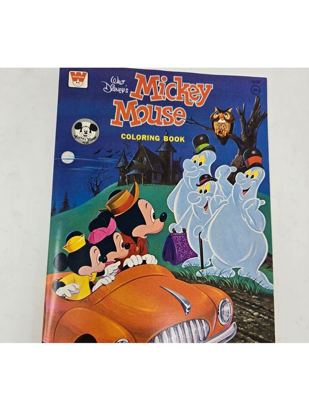 1975 Walt Disney Mickey Mouse "Haunted House" Coloring Book Published by Whitman